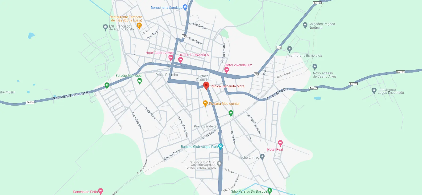 Mapa da localização da clínica